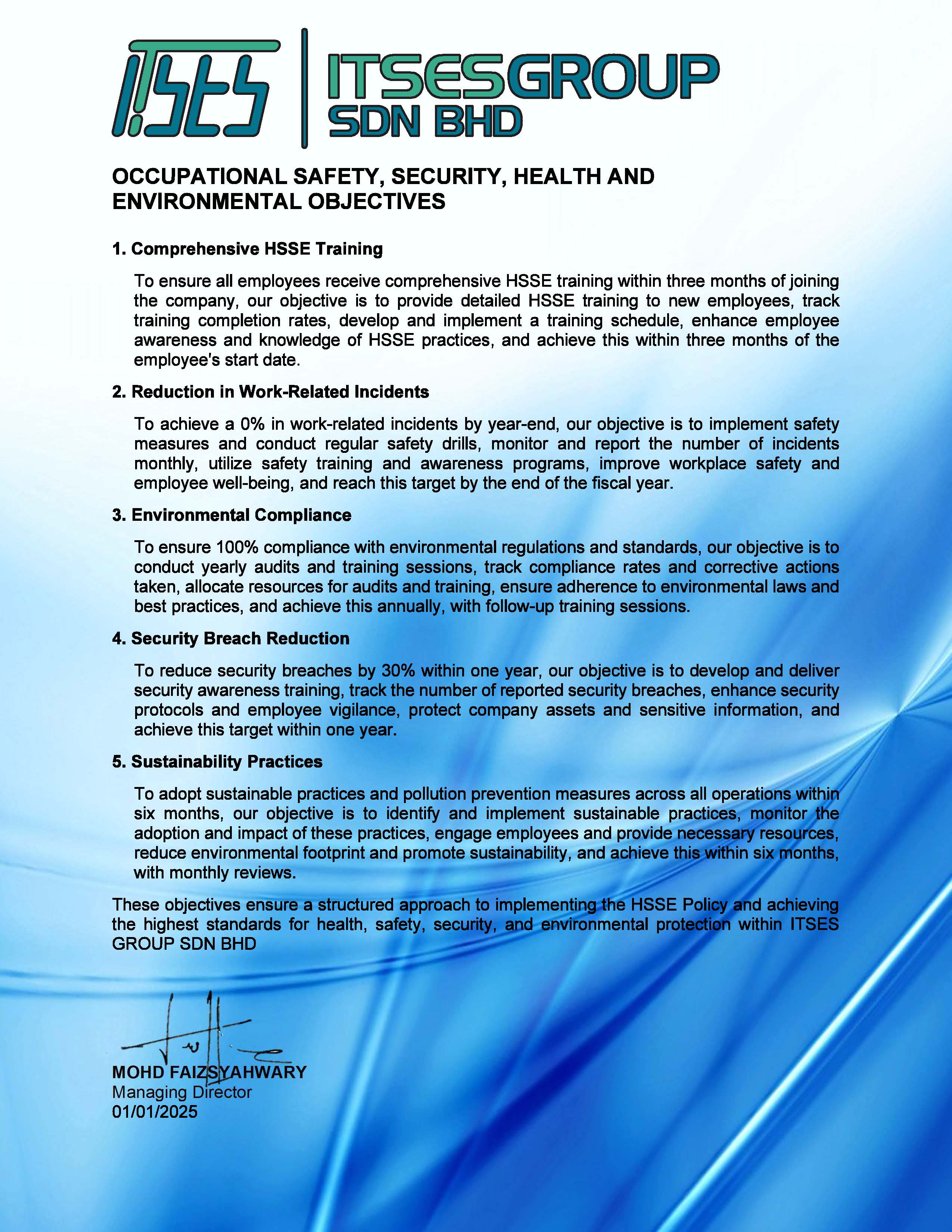 HSSE Objectives
